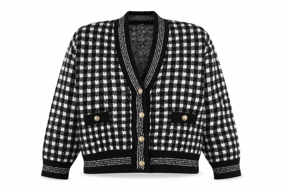 Womens UK Size 12 MNG Black Cardigan Jumper
