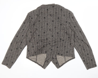 Nightingale Women's Grey Geometric Cardigan Size 14