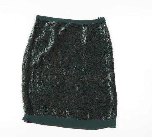 Nougat London Women's Green Pencil Skirt, Floral, Autumn/Winter