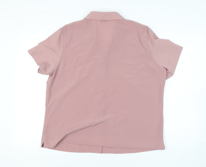Womens UK Size 22 Bonmarché Pink Basic Button-Up