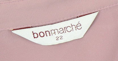 Womens UK Size 22 Bonmarché Pink Basic Button-Up