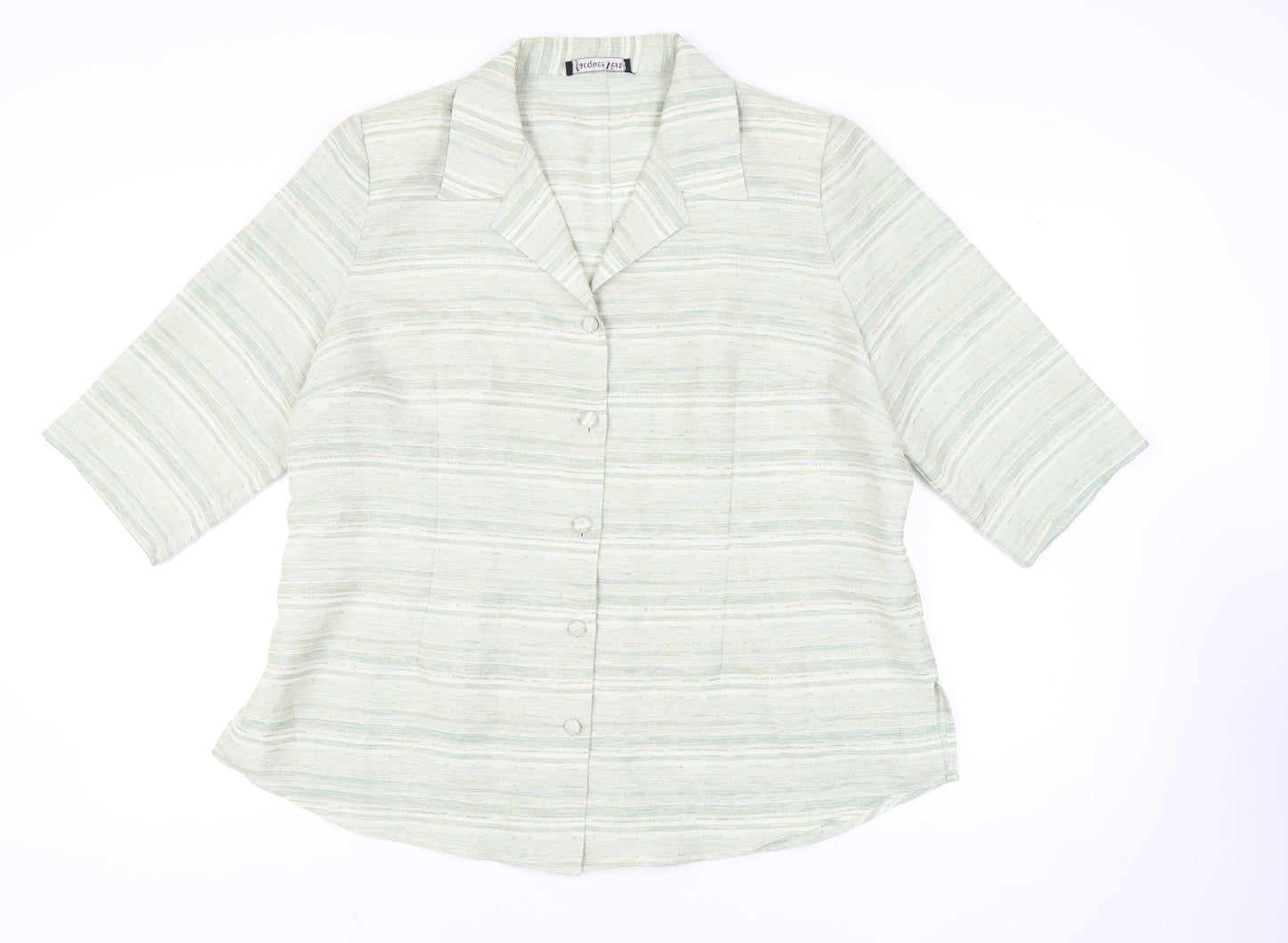 Jacques Vert Women's Green Button-Up Shirt Size 22