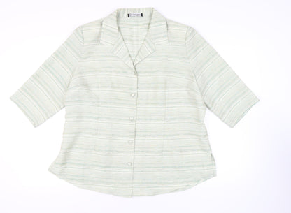 Jacques Vert Women's Green Button-Up Shirt Size 22
