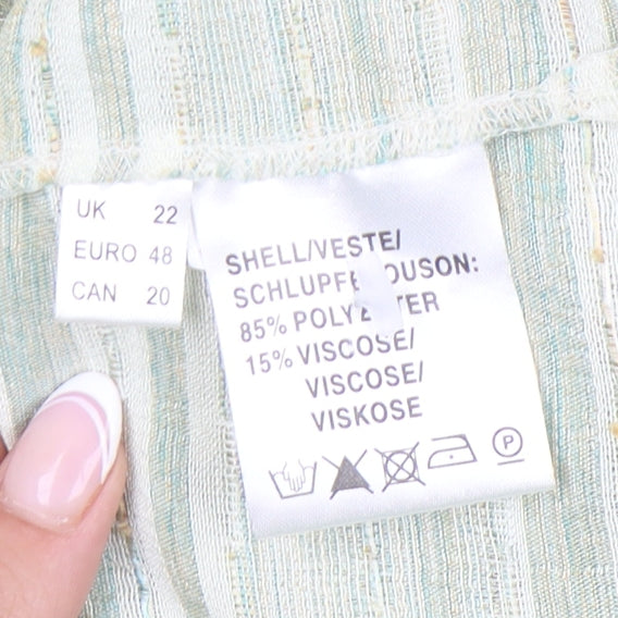 Jacques Vert Women's Green Button-Up Shirt Size 22