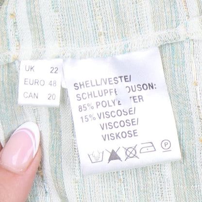 Jacques Vert Women's Green Button-Up Shirt Size 22