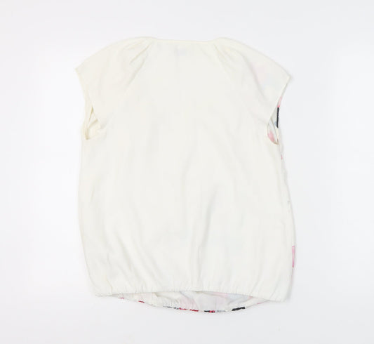 Minuet Petite Women’s Ivory Floral Blouse - Size 12