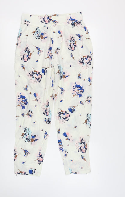 Womens UK Size S Zara  Cropped Multicoloured Trousers
