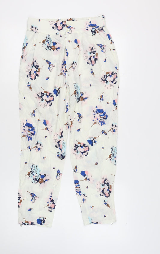 Womens UK Size S Zara  Cropped Multicoloured Trousers