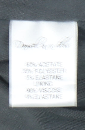 Damsel in a Dress Black Ruched 3/4 Sleeve Dress 14