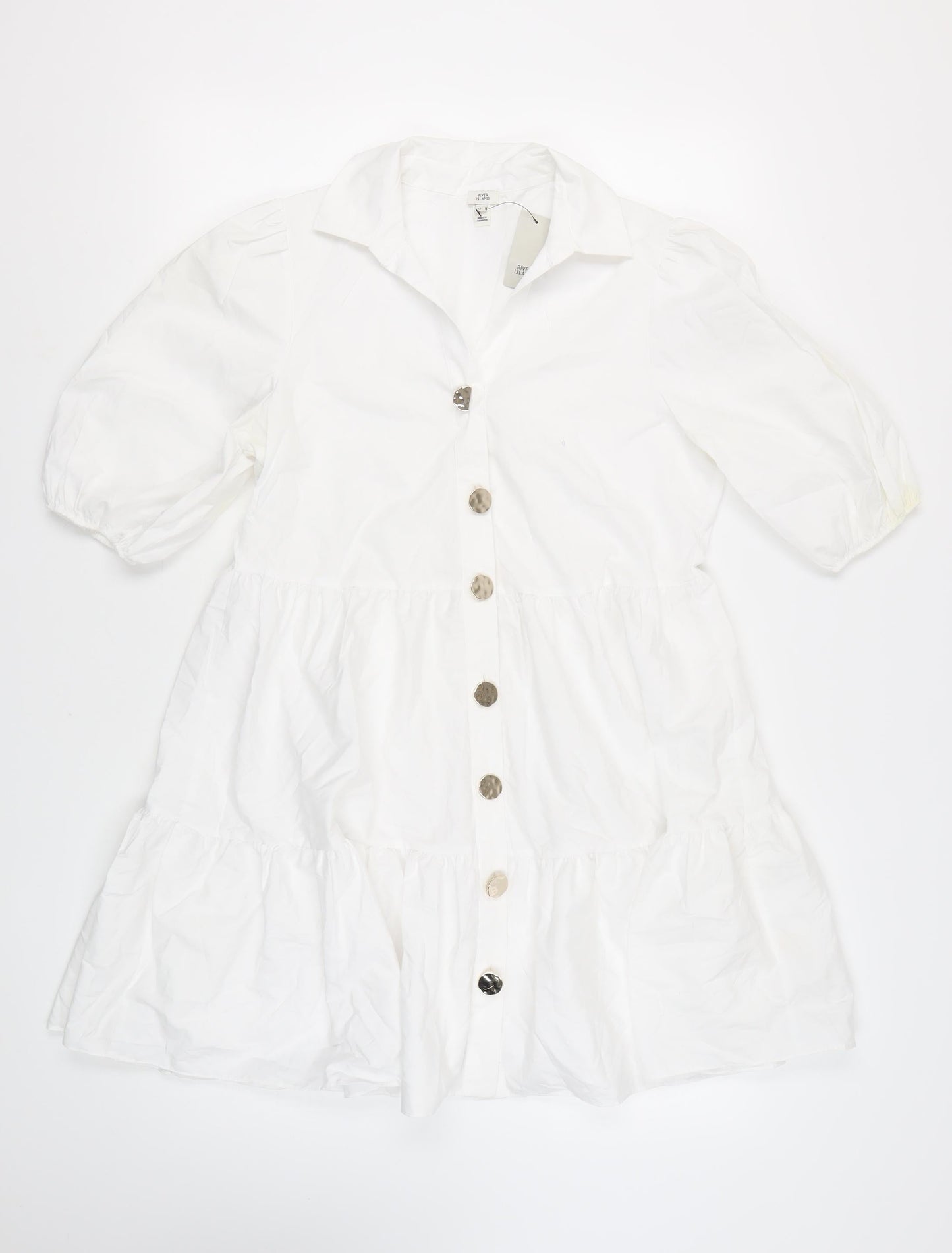 River Island Women's White Shirt Dress Size 12