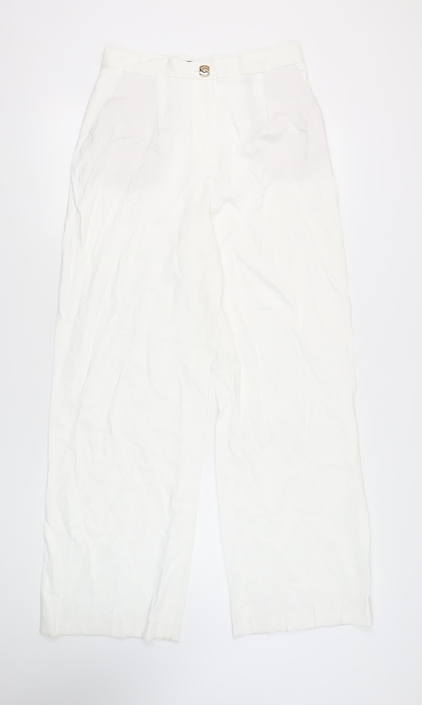 Womens UK Size L Zara Regular Fit  White Trousers