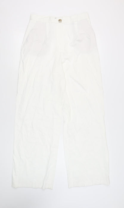 Womens UK Size L Zara Regular Fit  White Trousers