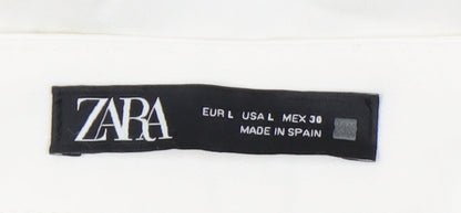 Womens UK Size L Zara Regular Fit  White Trousers
