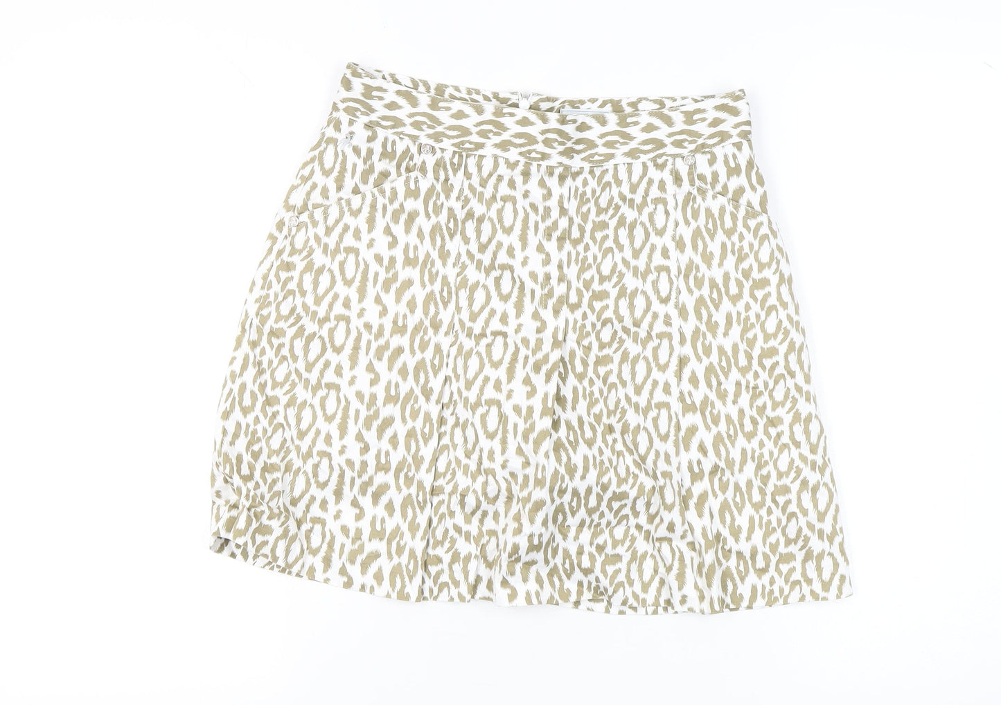 Green Lamb Women's Beige Animal Print Skater Skirt Size 10