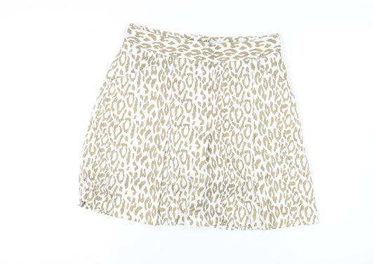 Green Lamb Women's Beige Animal Print Skater Skirt Size 10