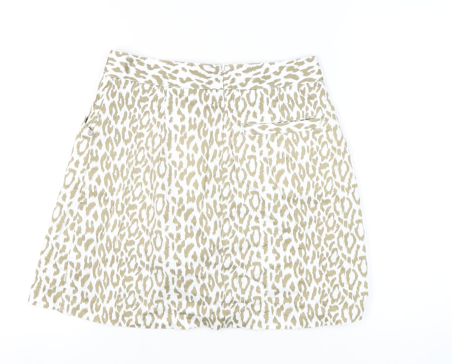 Green Lamb Women's Beige Animal Print Skater Skirt Size 10
