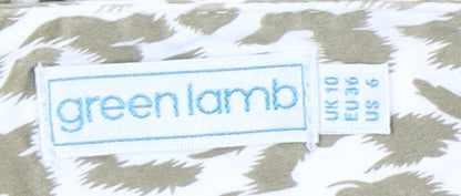 Green Lamb Women's Beige Animal Print Skater Skirt Size 10