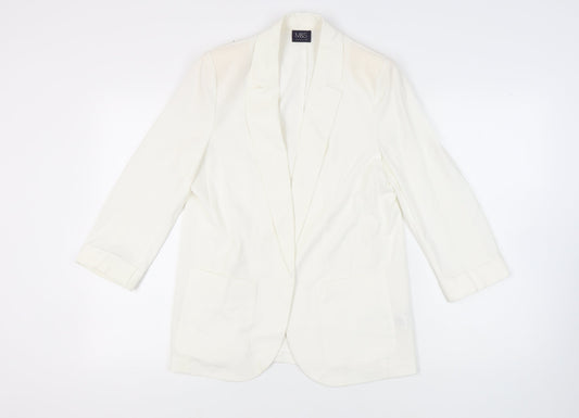 Marks & Spencer Women's White Blazer - Size 12