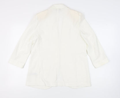 Marks & Spencer Women's White Blazer - Size 12