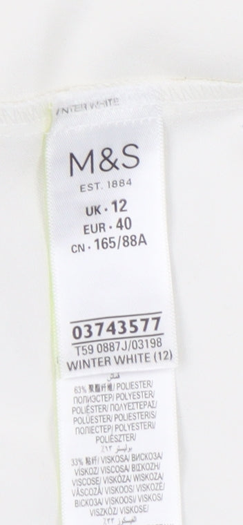 Marks & Spencer Women's White Blazer - Size 12