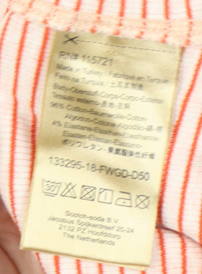 Scotch & Soda Girls Multicoloured Striped T-Shirt, Size 12 Years