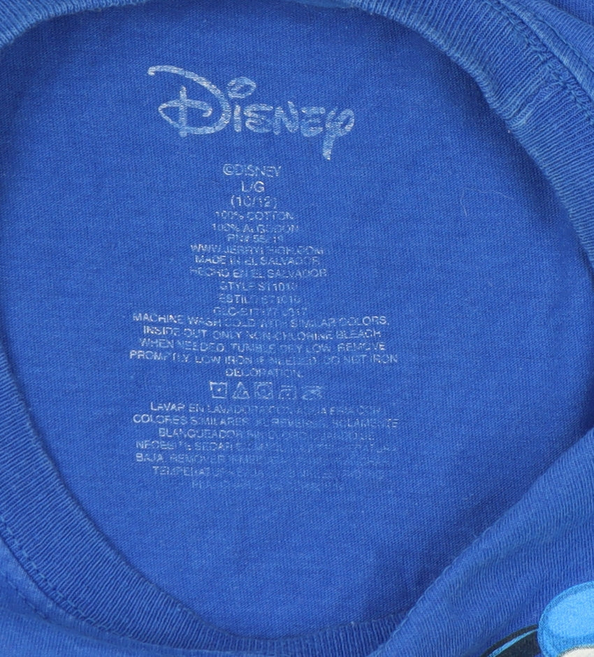 Disney Blue Unisex Kids T-Shirt, Size 10, Mickey Mouse Graphic