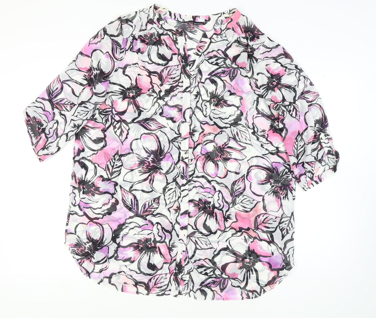 Womens UK Size 20 David Emanuel Multicoloured Camisole Blouse