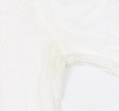 GAP Women's White Blouse, M - V-Neck Long Sleeve