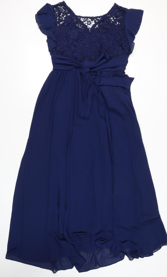 Jolie Moi Women's Blue A-Line Midi Dress, Size 14