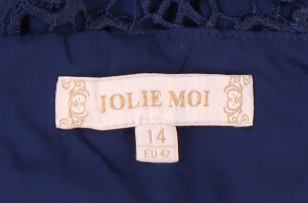 Jolie Moi Women's Blue A-Line Midi Dress, Size 14