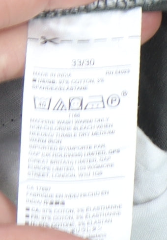 GAP Men's Grey Chino Trousers Size 33 Skinny Fit