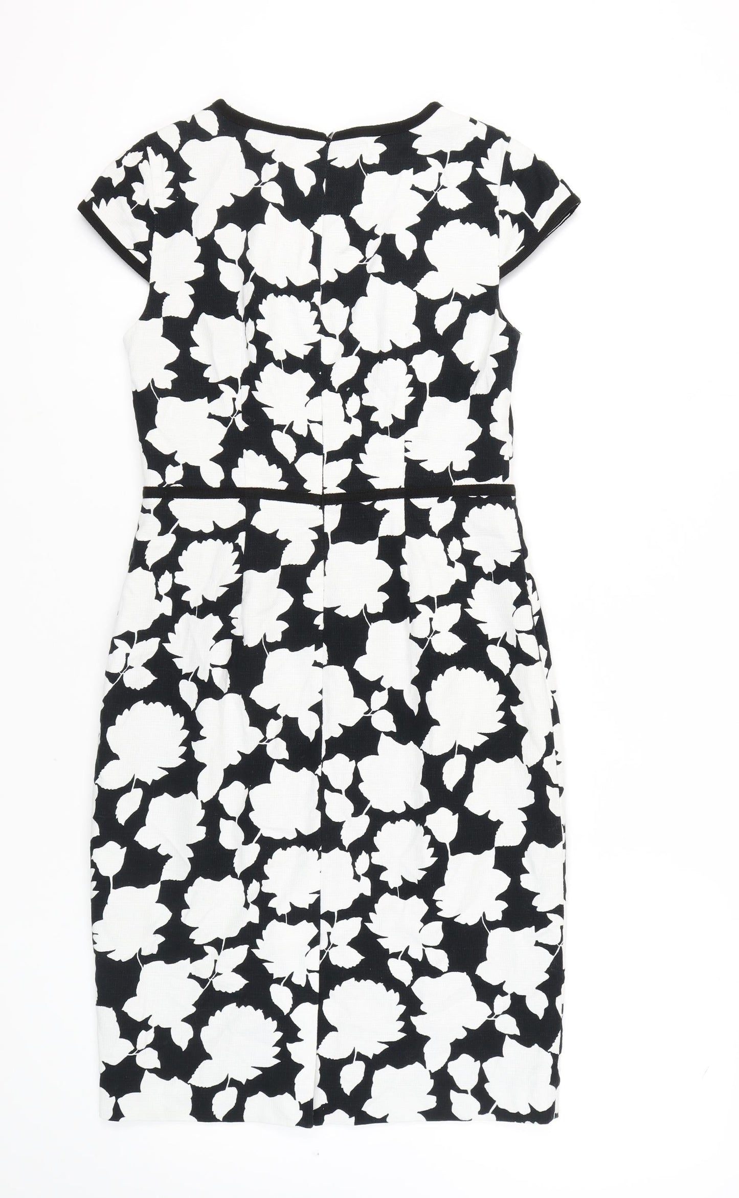 Hobbs Women's Black & White Floral Sheath Dress Size 10