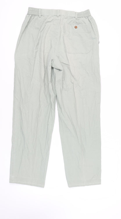 Womens UK Size 12 Marks and Spencer Regular Fit Chino Green Trousers