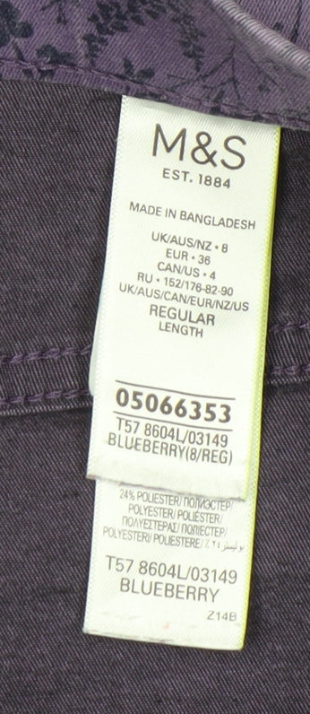 Womens UK Size 8 Marks and Spencer Regular Fit Jegging Purple Trousers
