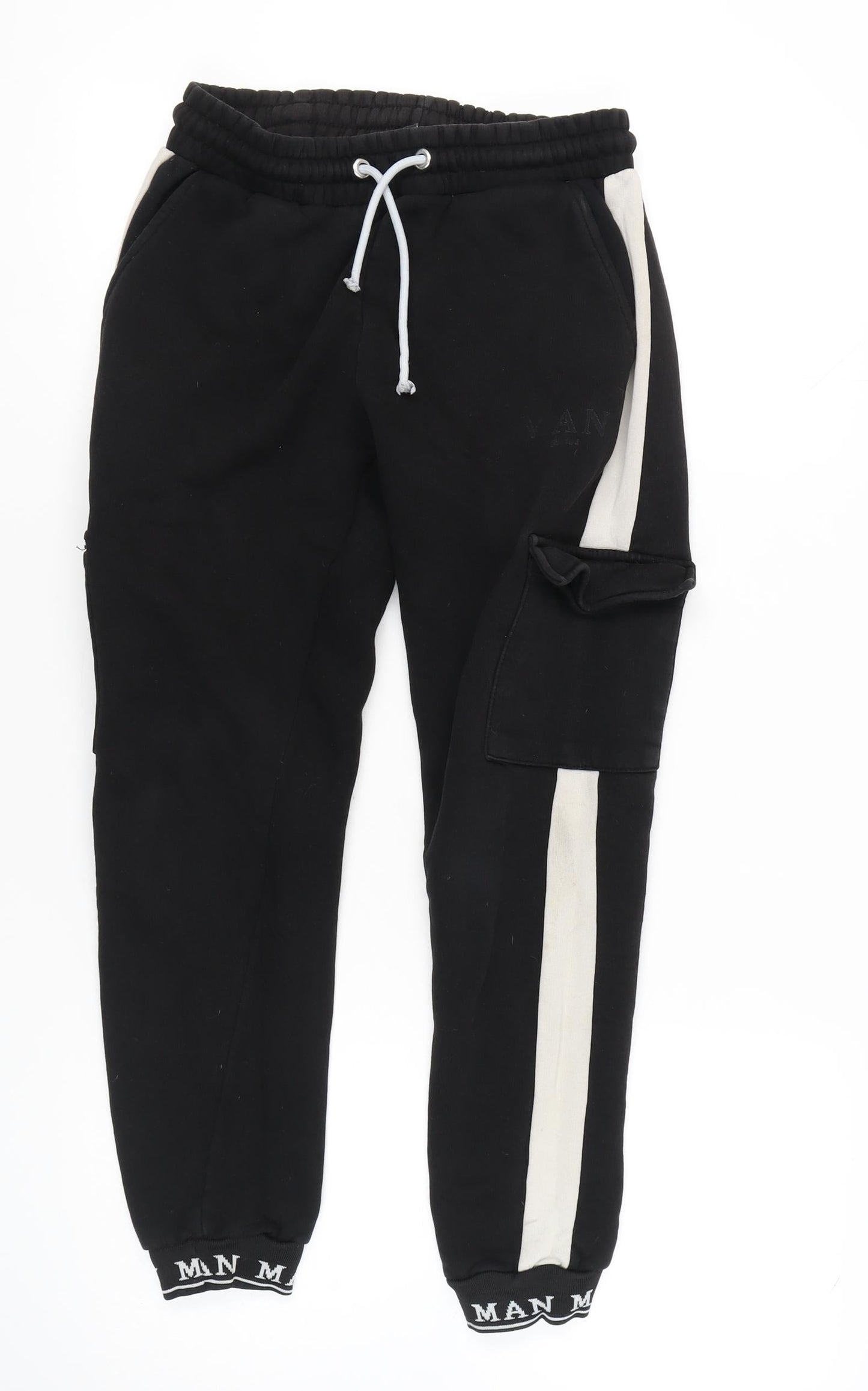 boohooMAN Men's Black Jogger Trousers, M, Cargo Style