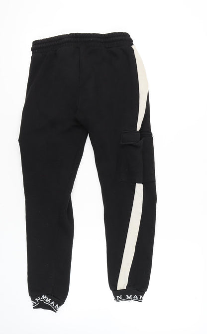 boohooMAN Men's Black Jogger Trousers, M, Cargo Style