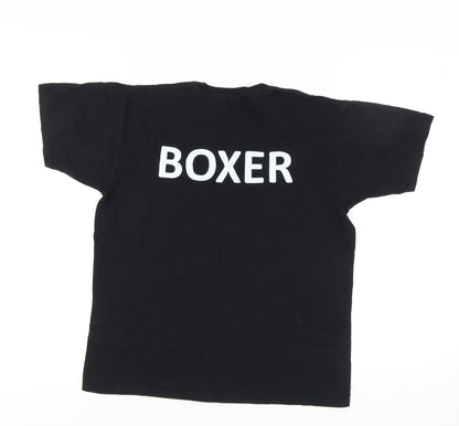Gildan Boys Black XL Logo T-Shirt - Casual Crew Neck