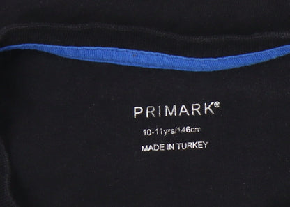 Primark Boys Black Graphic Print T-Shirt 10-11 Years