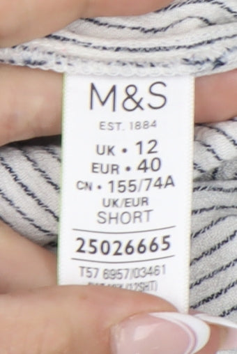 Womens UK Size 12 Marks and Spencer Relaxed Fit CasualTravel Multicoloured Trous