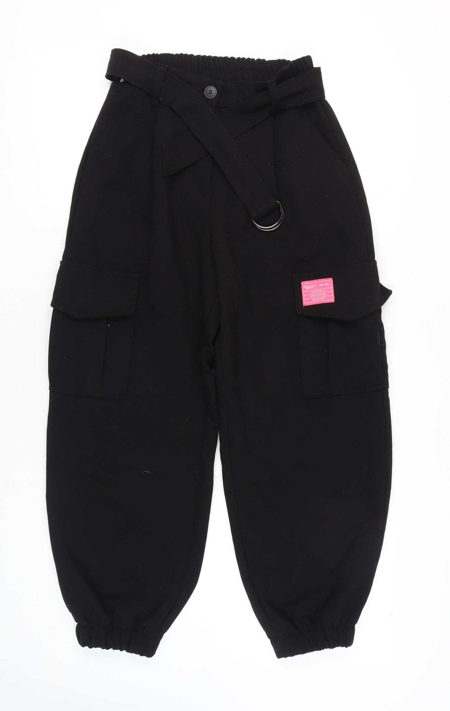 Bershka Women’s Black Cargo Trousers Size 10