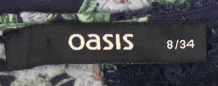 Womens UK Size 8 Oasis Blue Basic Blouse