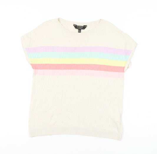 Womens UK Size 6 Lipsy Beige Pullover Jumper