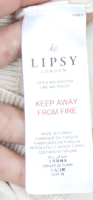 Womens UK Size 6 Lipsy Beige Pullover Jumper