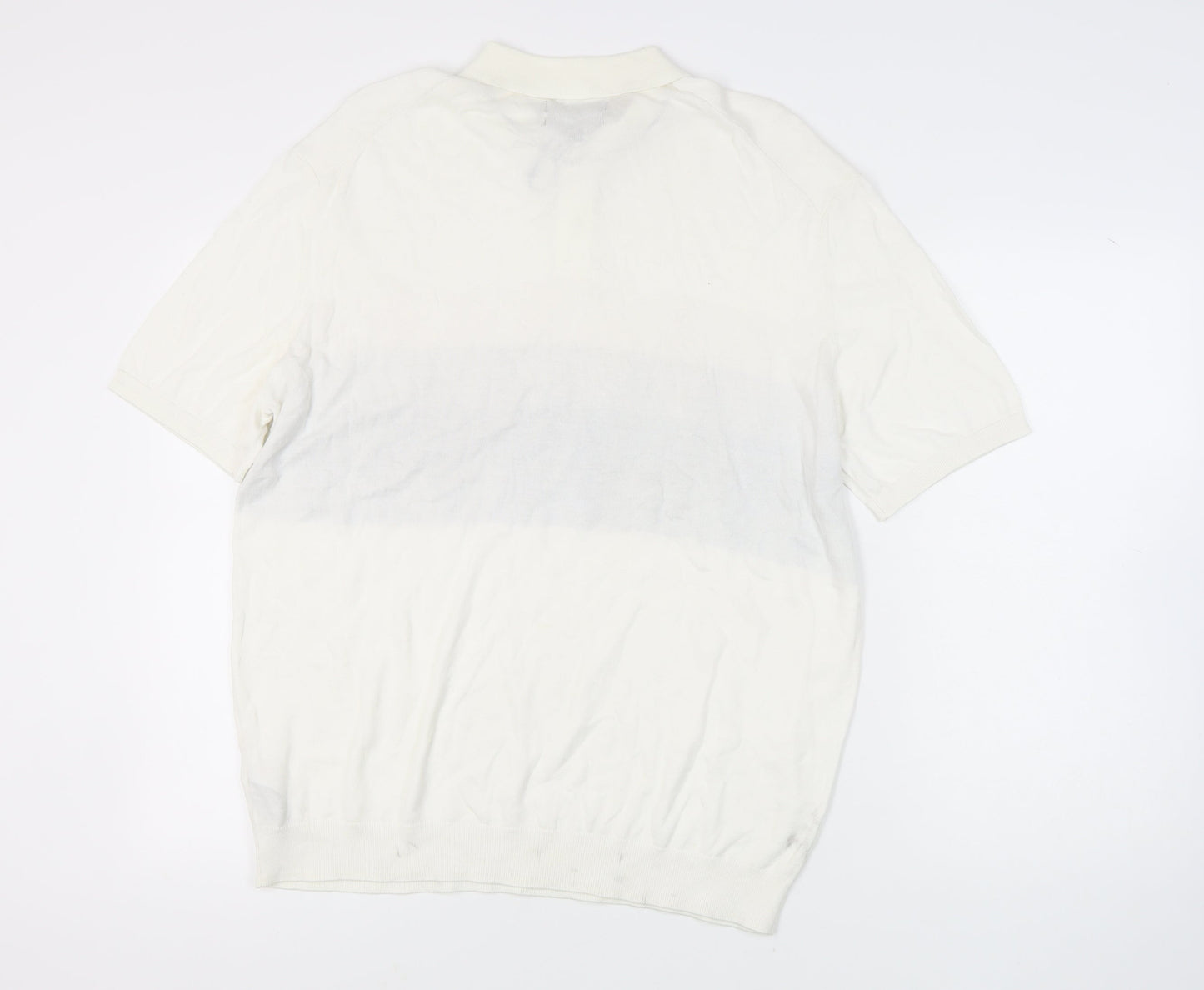 Marks and Spencer Men's Ivory Argyle Polo 2XL