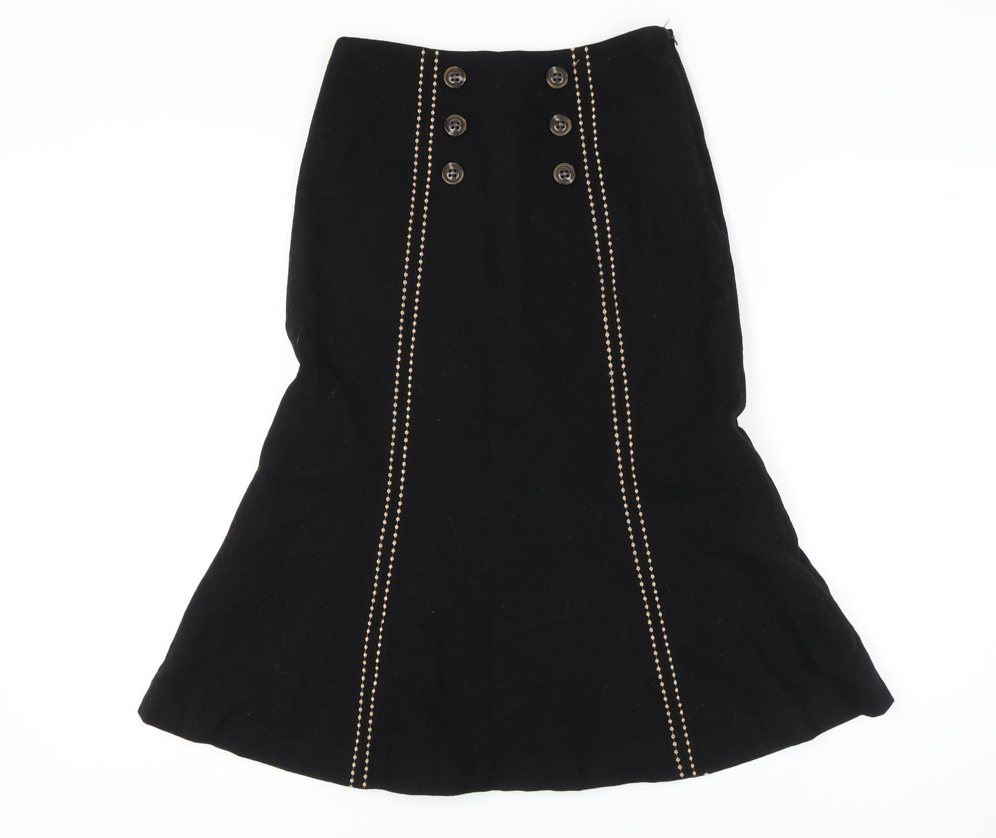 CC Women's Black Petite Skirt with Button Accents