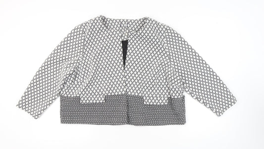 Marks and Spencer Women's Black Geometric Blazer Size 22