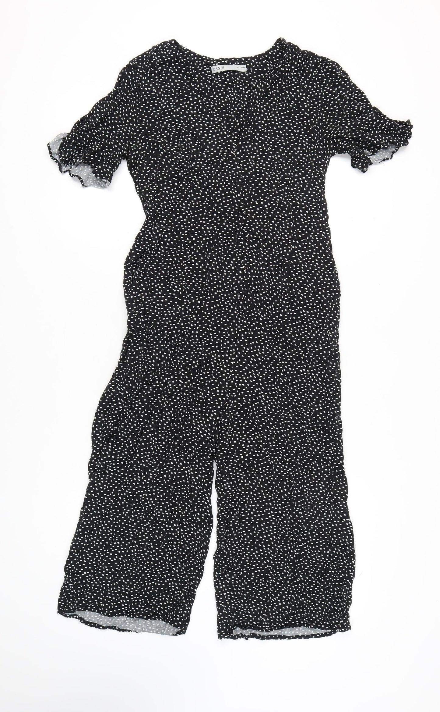 Oasis Women's Black Polka Dot Jumpsuit Size 10