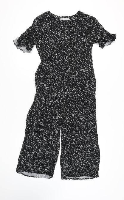 Oasis Women's Black Polka Dot Jumpsuit Size 10