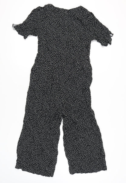 Oasis Women's Black Polka Dot Jumpsuit Size 10