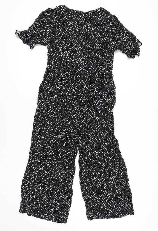 Oasis Women's Black Polka Dot Jumpsuit Size 10